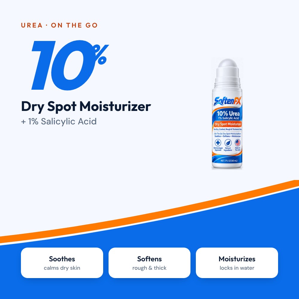 10% urea on-the-go: soothes, softens, moisturizes